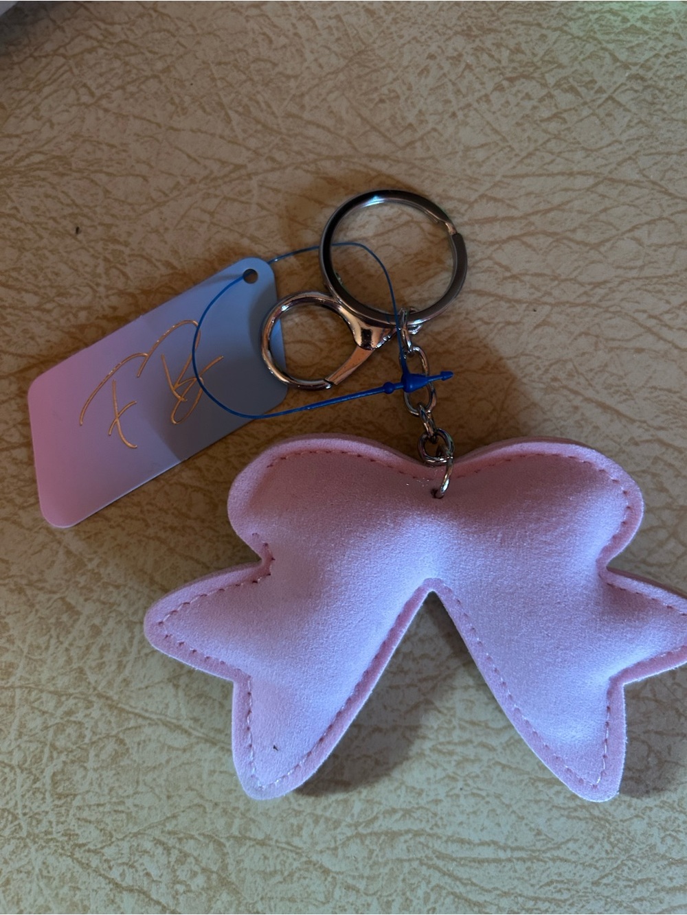 Pink Rhinestone Bow Keychain/Bag Charm - Picture 2 of 2